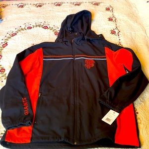 MLB SF Giants jacket. Sz Large, full zip, removable hoodie.